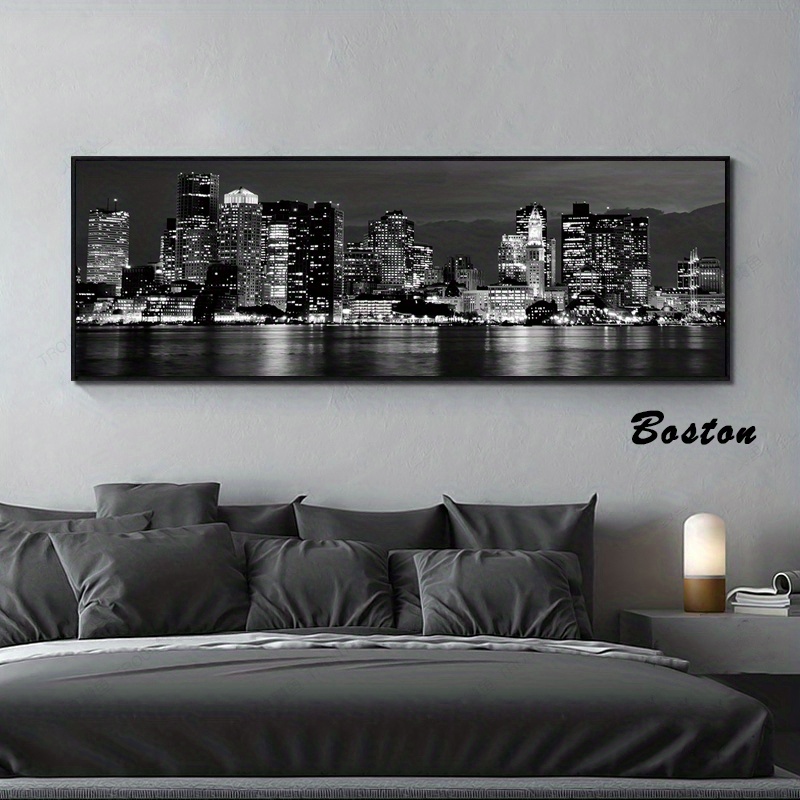 Spacious Harbor Skyline Wall Decoration Canvas Art City 