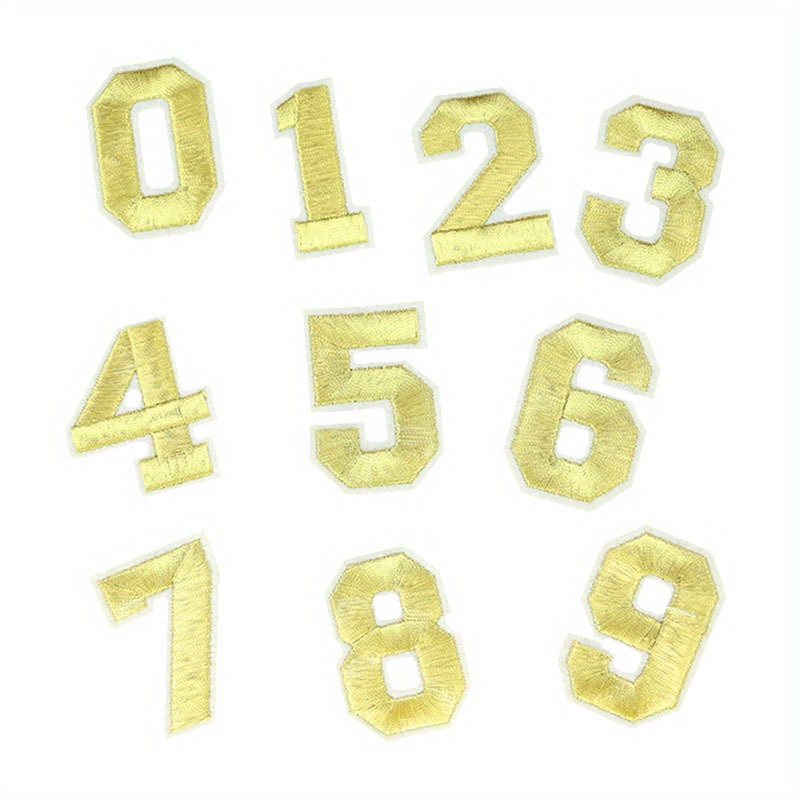 Metallic Gold Numbers Iron On