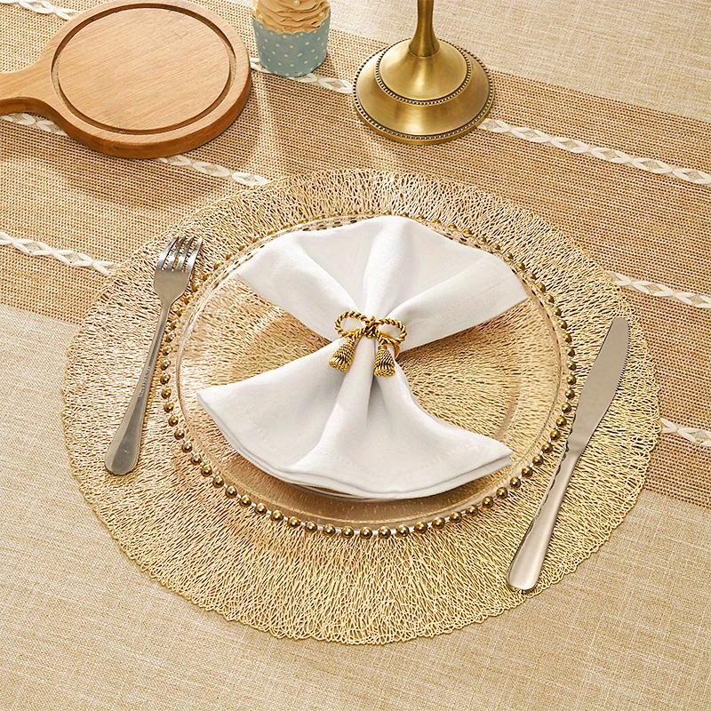 Table Pad Round Pvc Golden Placemat Elegant Placemat - Temu