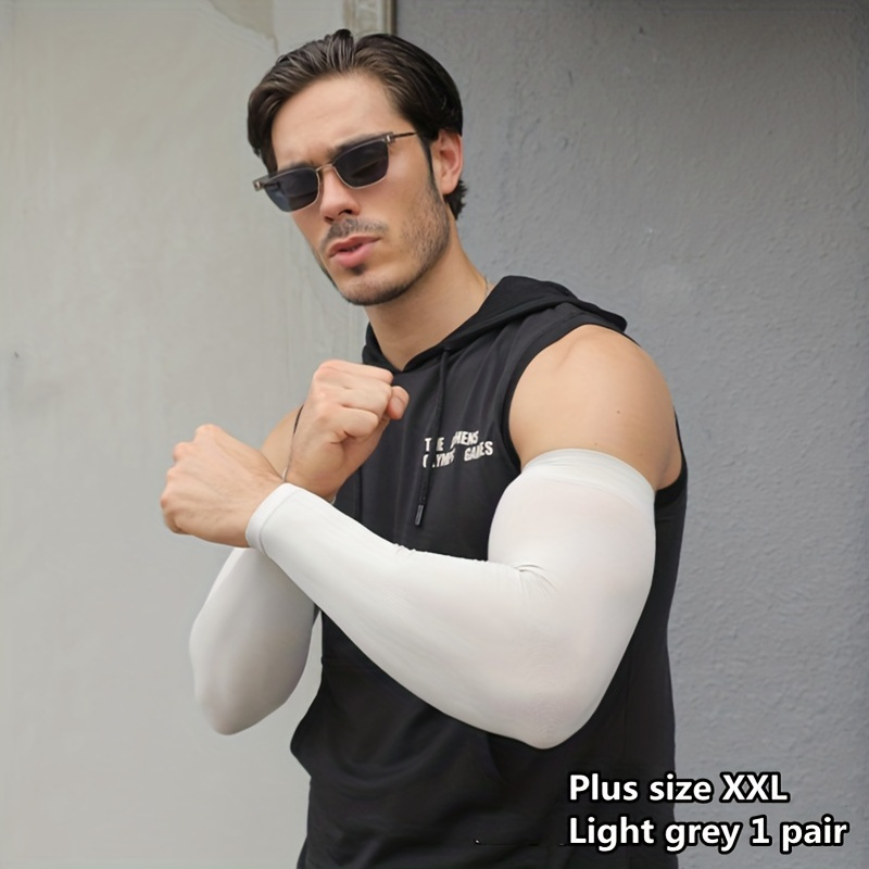 1pair Nylon Ice Silk Tight Arm Sleeves For Plus Size Sun Protection