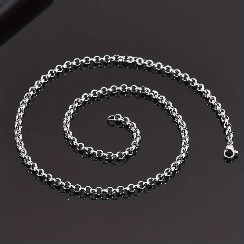 TEMU 1pc Men's Cuban Necklace - Stainless Steel Necklace - Men's Necklace - Women's Necklace - - Father's Day - Valentine's Day - Halloween -