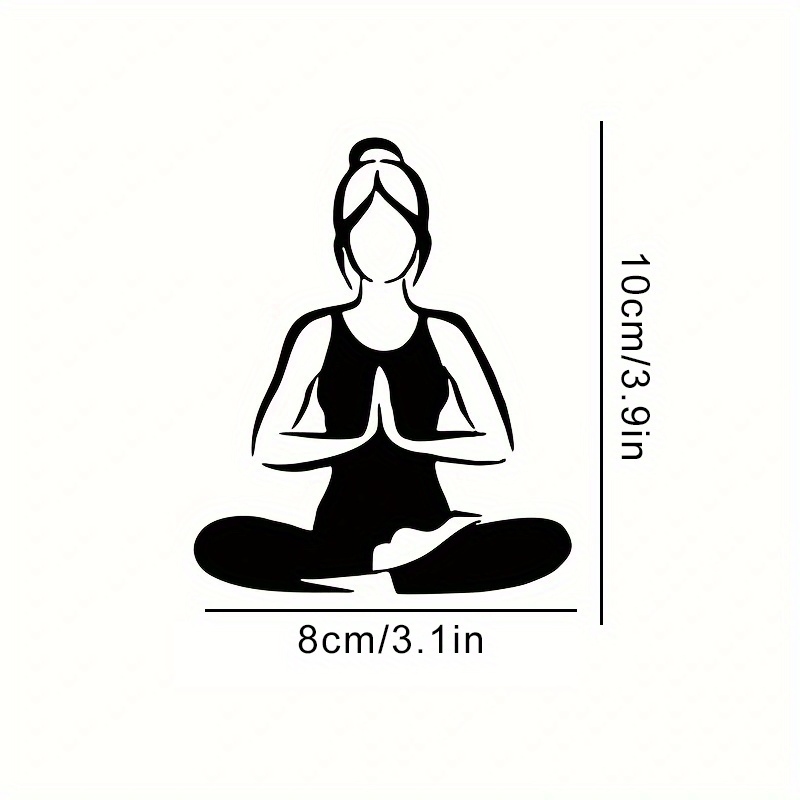 3pcs Chic Yoga Meditation Vinyl Wall Decals - Easy-to-apply, Washable Light For Switch Stickers, , 3.1-3.9in, Black Silhouette Design For Decor, Zen Home Decor