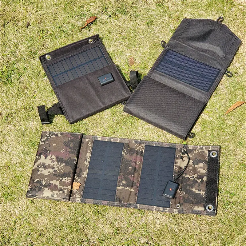1 kos Vodoodporni solarni paneli Prenosni zložljivi Dual 5V USB Solarni Panel Polnilnik Power Bank Za Baterijo Telefona podrobnosti 2
