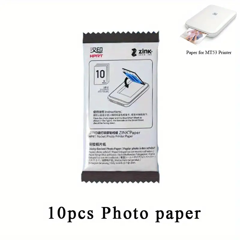 10 Pezzi Carta Fotografica 2x3 Pollici Retro Adesivo Stampante