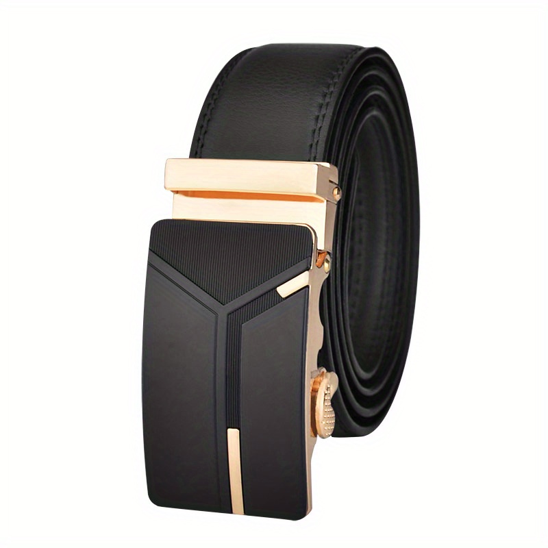  ZSQAW Cinturones de cuero de vaca para hombre con hebilla  automática de oro para hombre (color: naranja, tamaño: 43.3 x 1.4 in) :  Ropa, Zapatos y Joyería