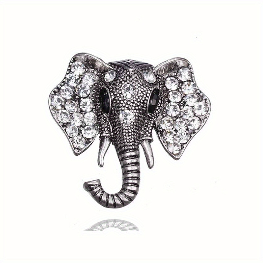 Elephant Retro Rhinestone Brooch Pin for Women