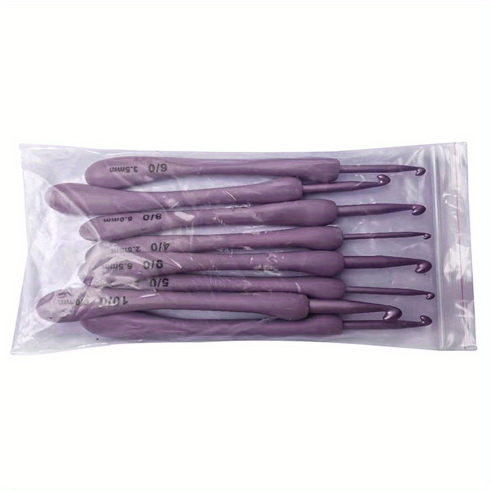 8pcs Knitting Tool Sweater Needle ABS Purple Plastic Handle Aluminum Oxide  Crochet