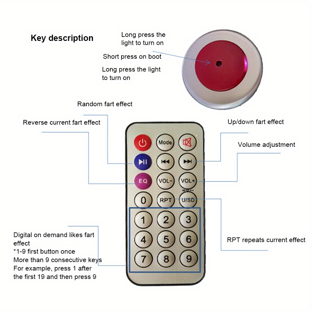 Funny Remote Control Fart Machine Remote Gag Gift Joke Prank Novelties  Machine Sound Generator Spoof Toy Random Color