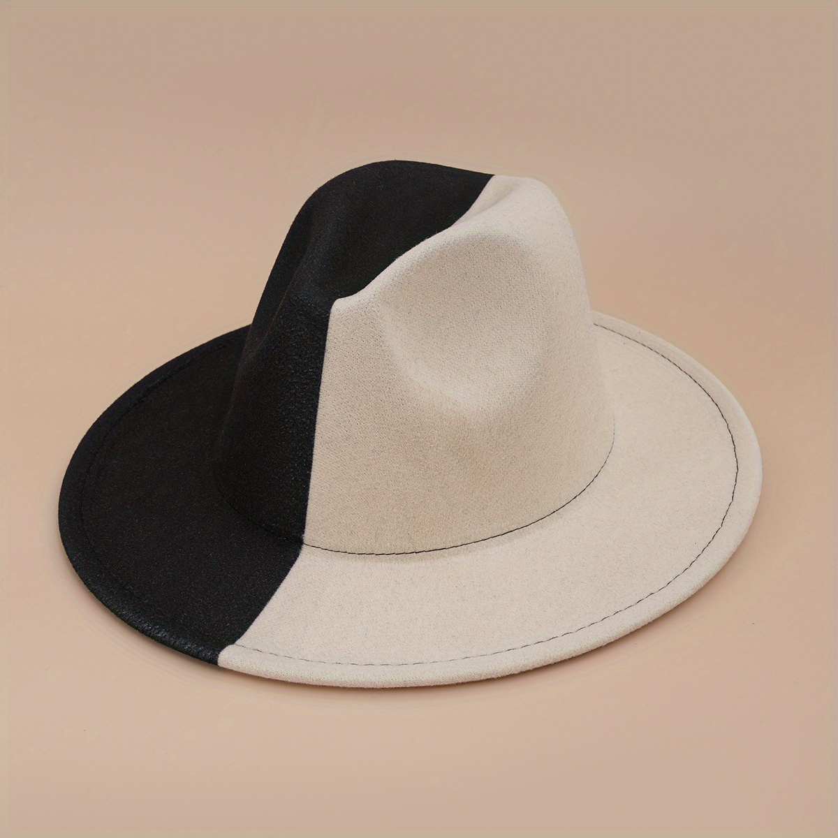 Yin Yang Block Woolen Felt Hat for Men & Women