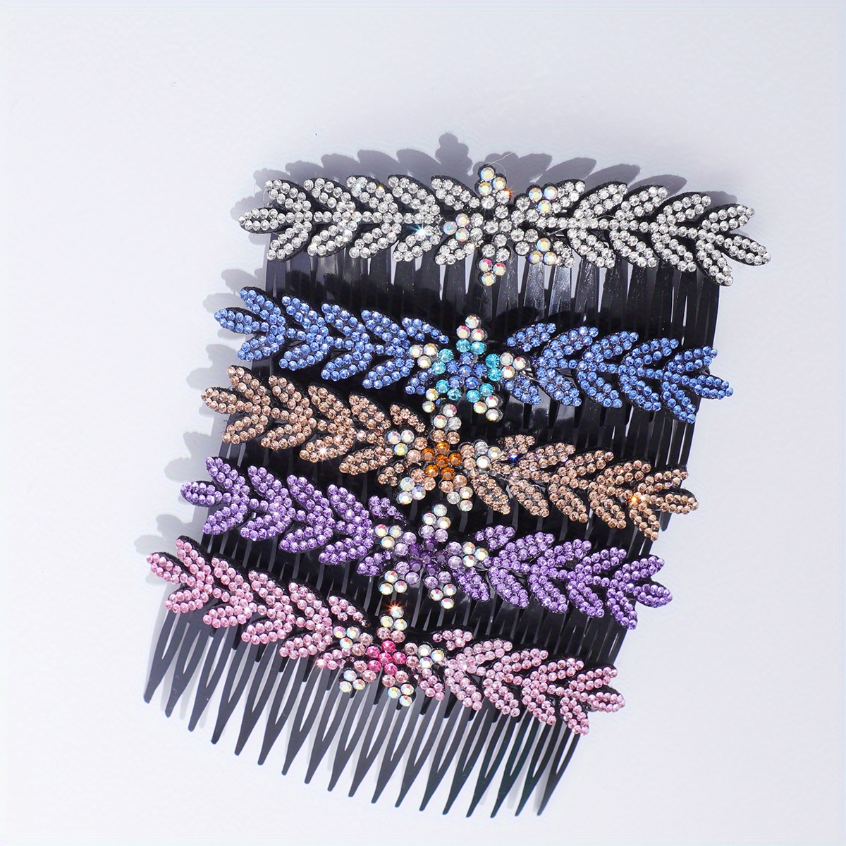 5pcs Crystal 18 Teeth Hair Side Comb Bridal Hair Pieces Rhinestone Hair Comb Hairpins Accessories Headwear Retro Bridal Hair Clips