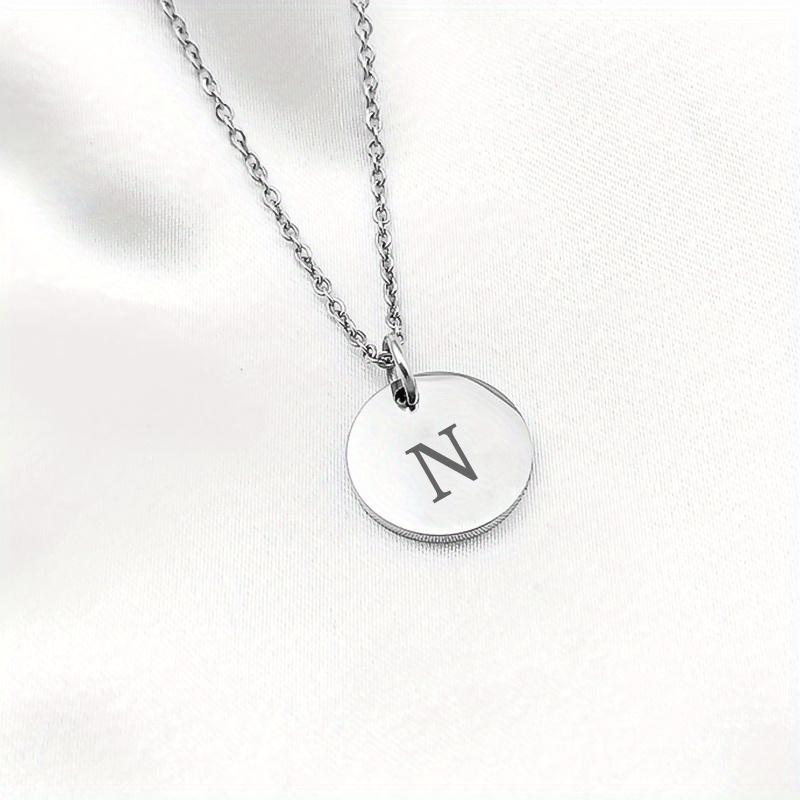 Initial Necklace - Silver - Personalised Letter Pendant - Valentine's Day Gift