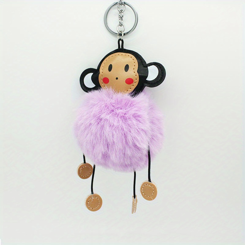 Panda bag charm Pom Pom Keychain Black Fluffy cute kawaii New Gift