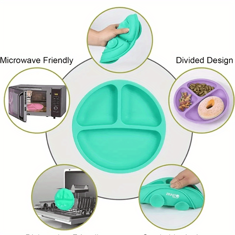 suction plates for babies silicone with lid   dinner plate details 0