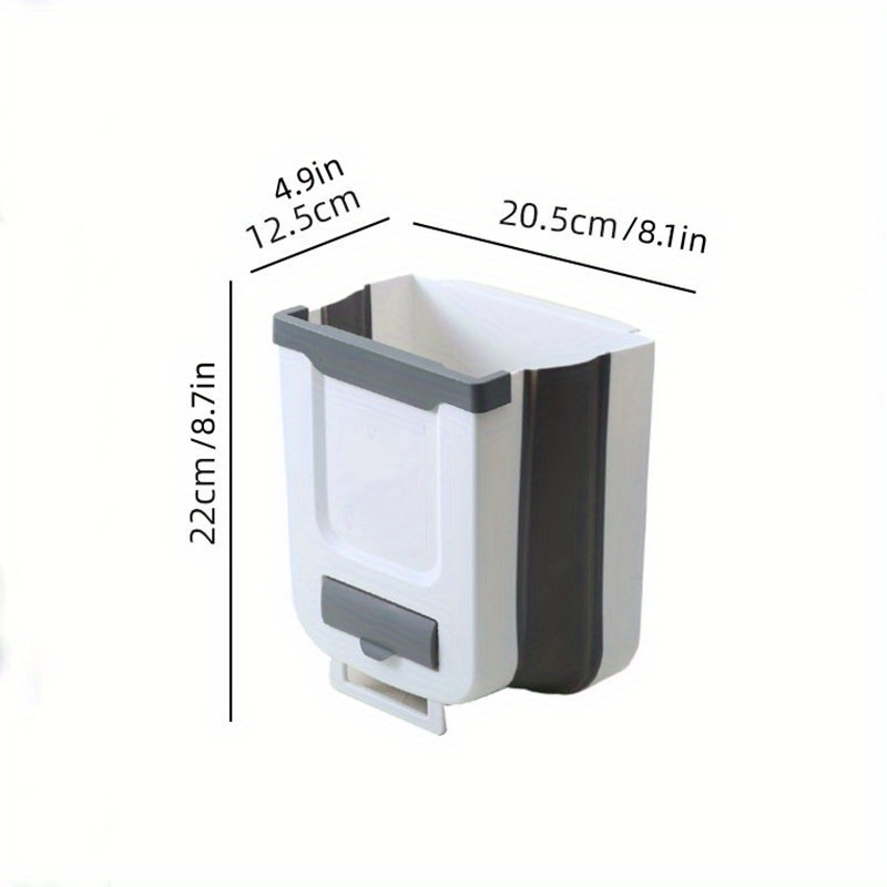 Smart Design Cubo de basura plegable de 2.5 galones, independiente o se  engancha en armarios y cajones, sostiene bolsas de plástico para  comestibles