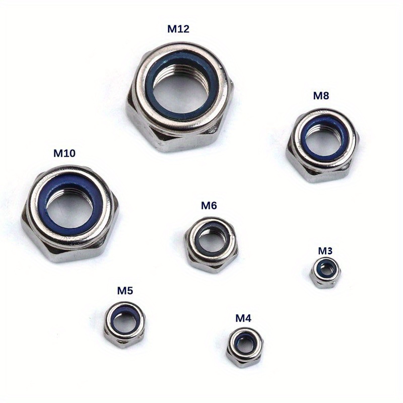 Nylon Lock Nuts Fastener M 12 Metric Thread Stainless Steel Temu