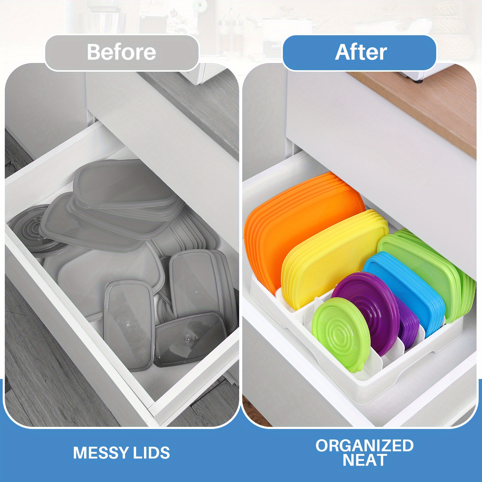 Container Lid Organizer Extendable Food Container Lid Temu