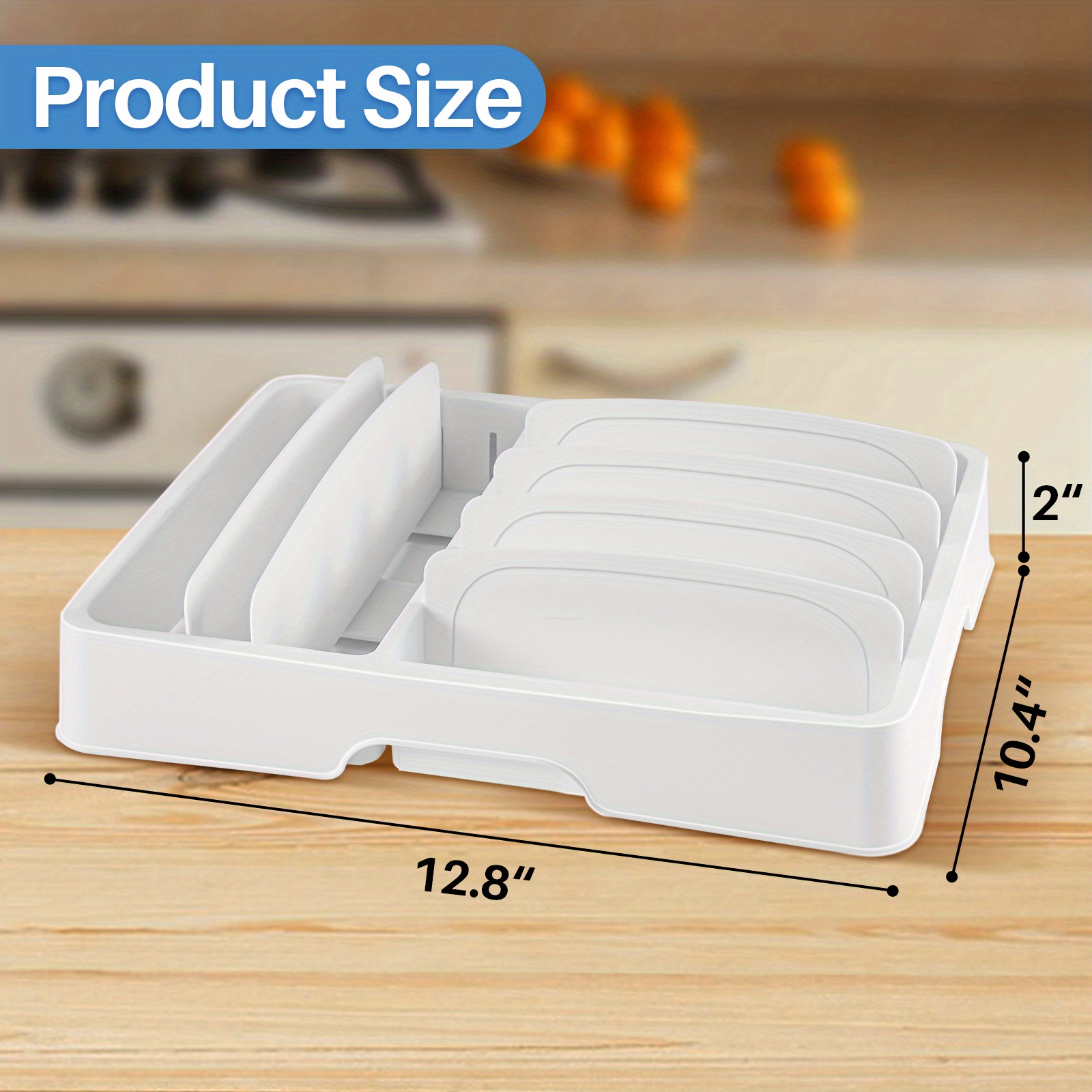 1pc Container Lid organizer, Extendable Food Container, Lid Organizer,  Adjustable Plastic Lid Storage For Cabinets