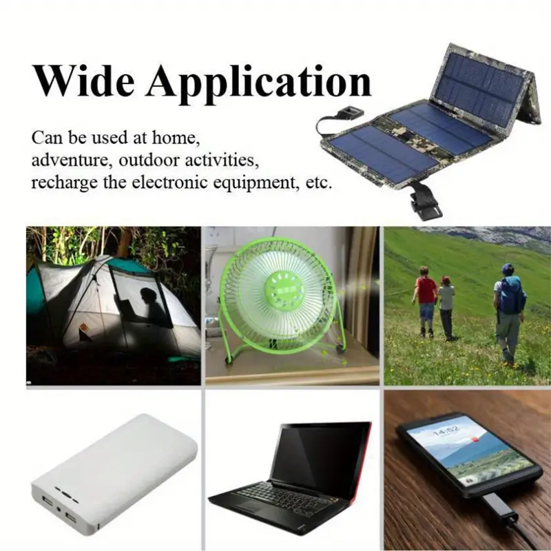 1 kos Vodoodporni solarni paneli Prenosni zložljivi Dual 5V USB Solarni Panel Polnilnik Power Bank Za Baterijo Telefona podrobnosti 11