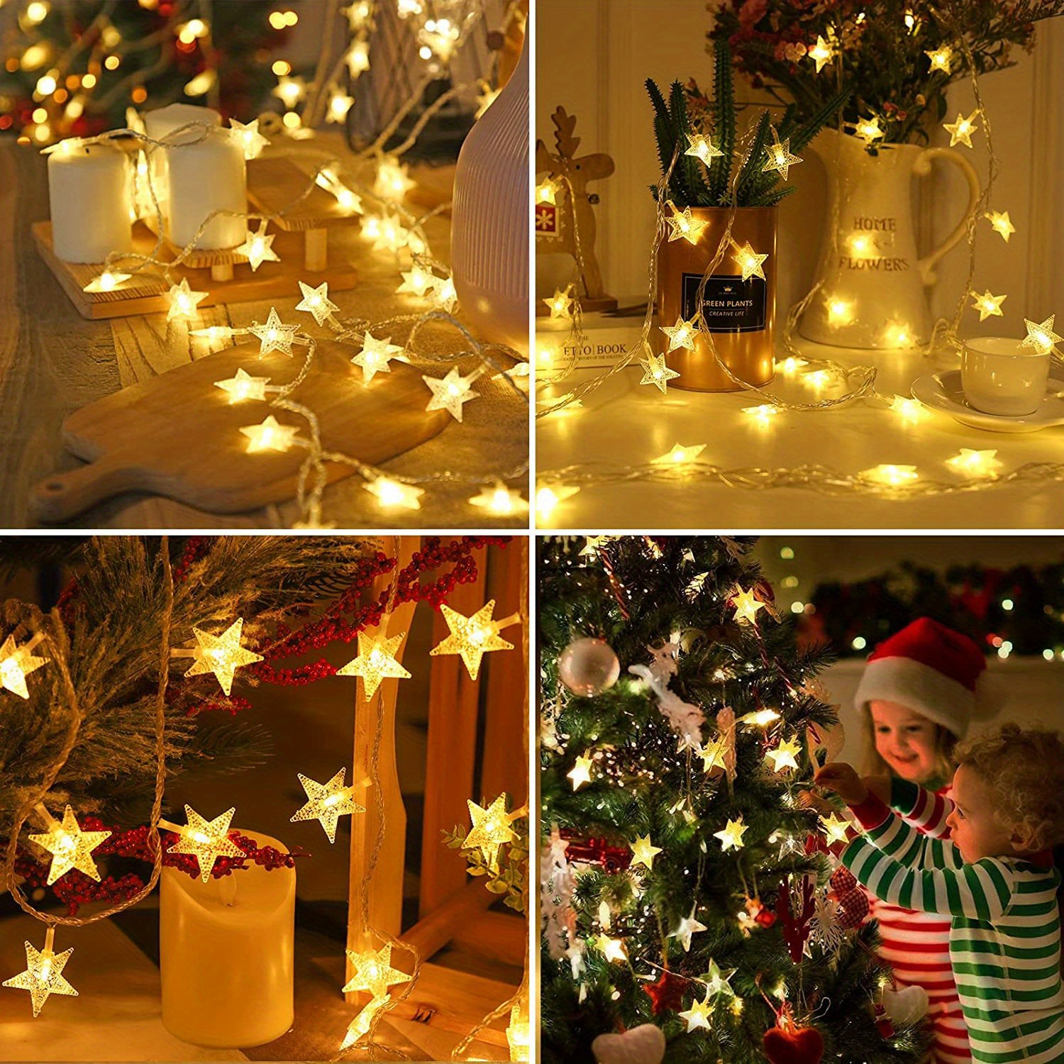 1pc Star-Shaped Fairy Lights - Battery-Powered, Indoor Decor for Mother'S Day, Halloween, Christmas, and Parties - Soft Warm Glow, PVC Material, No Electronic Components Needed, Party Lighting | Starlight Effect | Durable Plastic Lights, Fairy Lights Decor