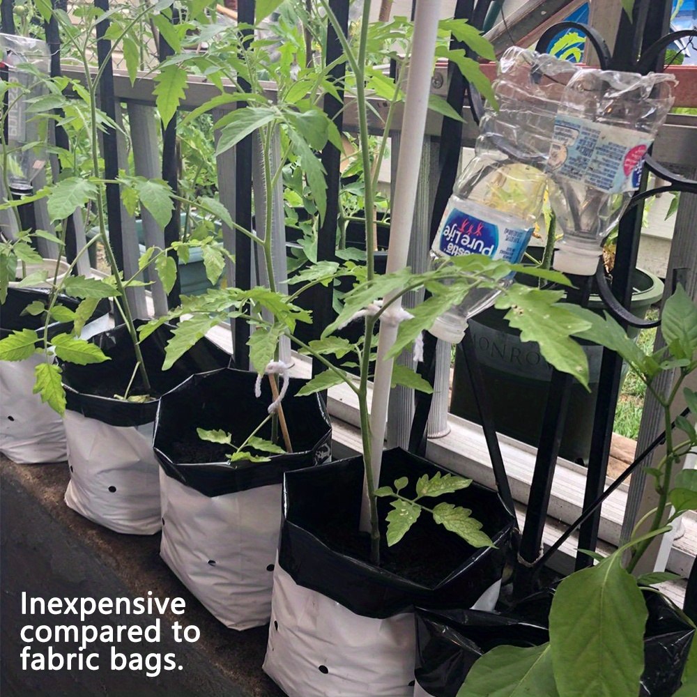 30pcs Plant Bags Black And White Containers For Plants Thick Plastic