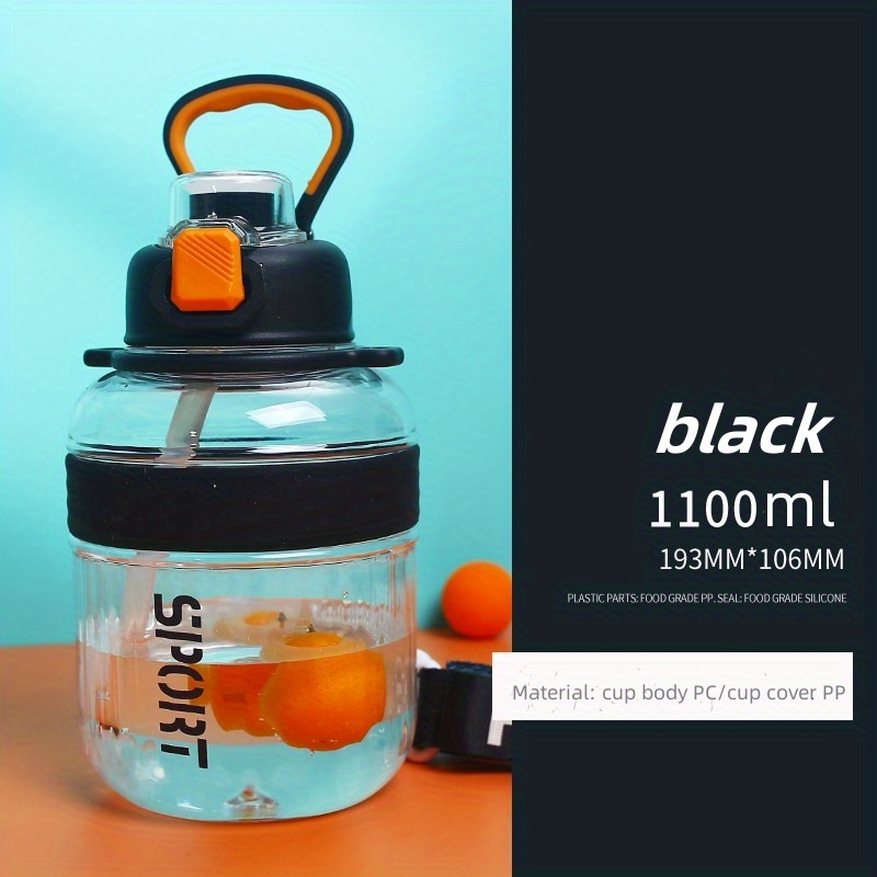 1pc 1100ml Large Capacity Plastic Water Bottle For Men, Portable