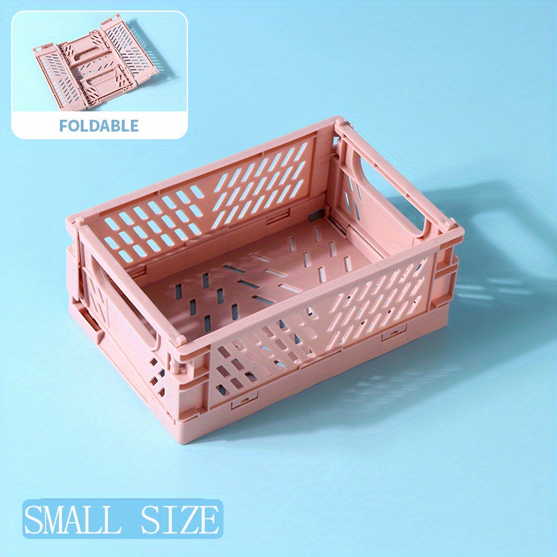 Office Organization and Storage Desk Organizer Small Plastic Containers  with Lid Mini Storage Box Foldable Storage Baskets for Organizing Cubby