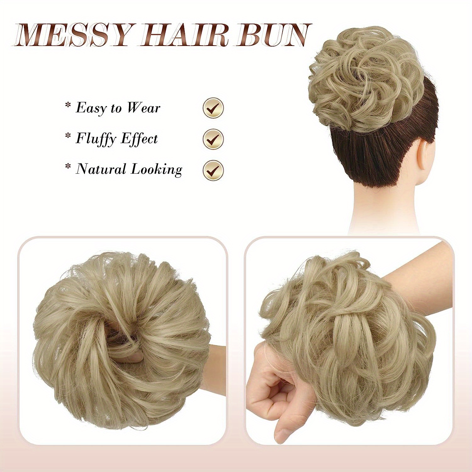 Messy Bun Hair Pieces Rubber Band Synthetic Messy Hair Bun - Temu