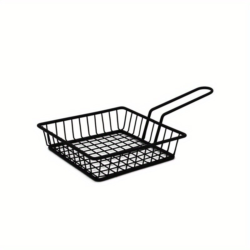 8369-4 Fry Basket with Lid and Dividers, Blue Handle, 10 Slot, 12-1/2 x  6-1/8 x 4