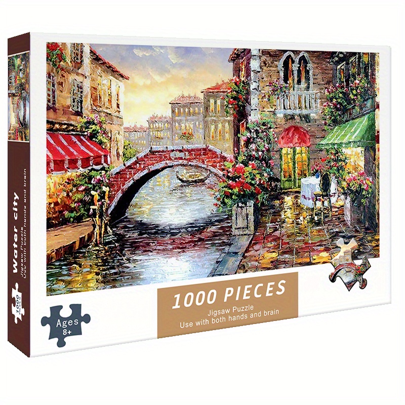 Jigsaw Puzzle Water City Pattern 1000 Large Format Jigsaw Puzzles For Adults Educational Game