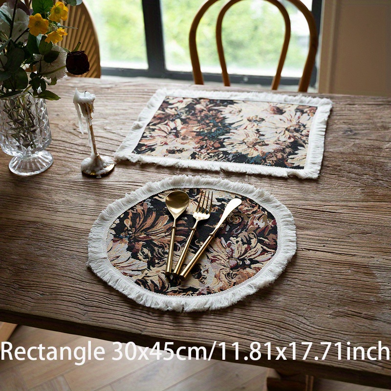 Elegant Round Flower Placemat For Dining Table Setting - Temu