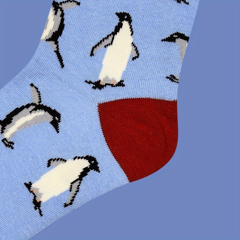 Unisex Penguin Novelty Funny Crew Socks Trendy Warm Stylish Temu New