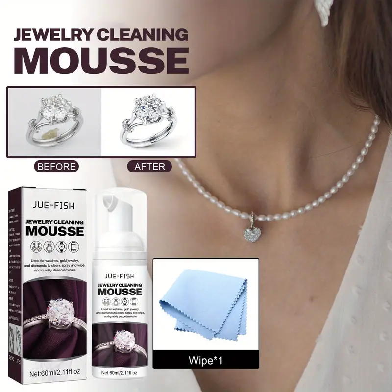 Jewelry Cleaner Liquid Silver Gold Jewelry Care Cleaning Solution Earring,  Ring 