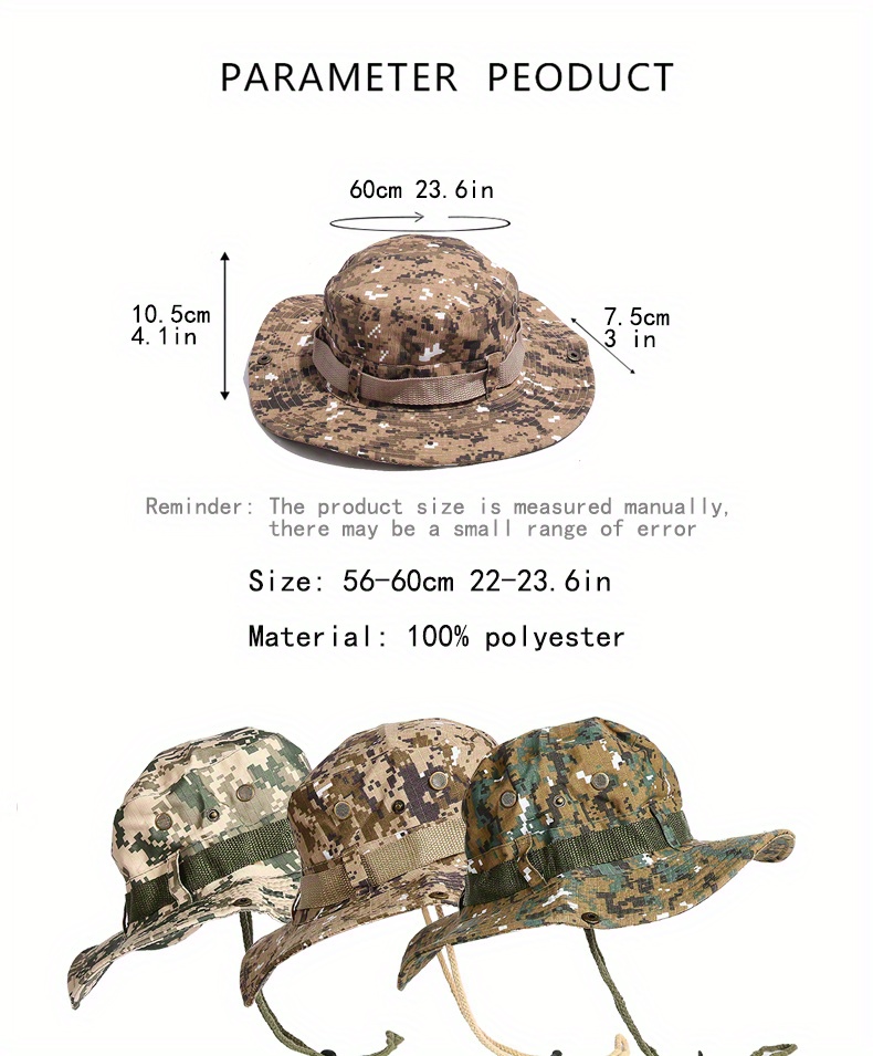 Wide Brim Boonie Hat,Top Camo Sun Cap for Men & Women Military Tactical  Head Wear,Beach Outdoor Activties Hunting Fishing (Terrain) : :  Sports & Outdoors
