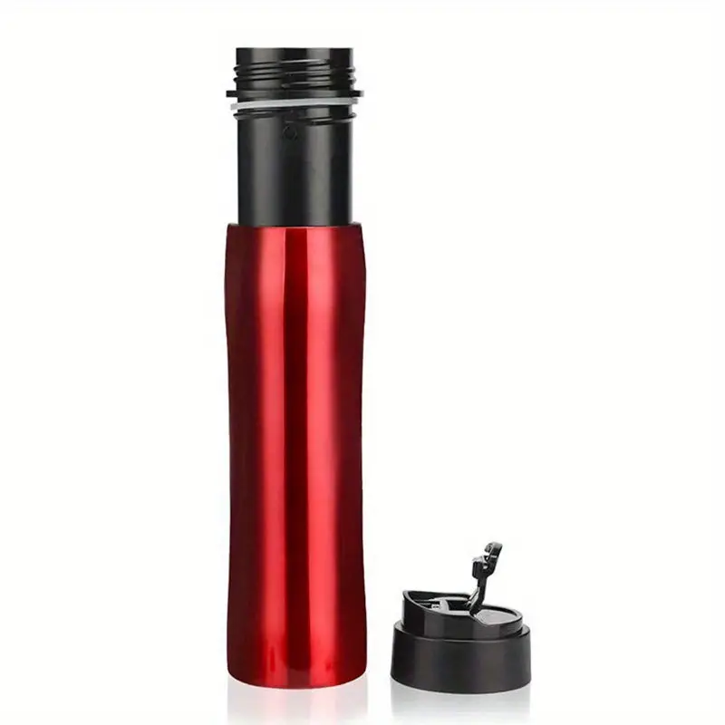1pc 12oz stainless steel french press travel mug portable french press coffee maker for home office or camping no leak coffee or tea press travel press stainless steel travel coffee and tea press 12 ounce coffee tools coffee accessories details 3