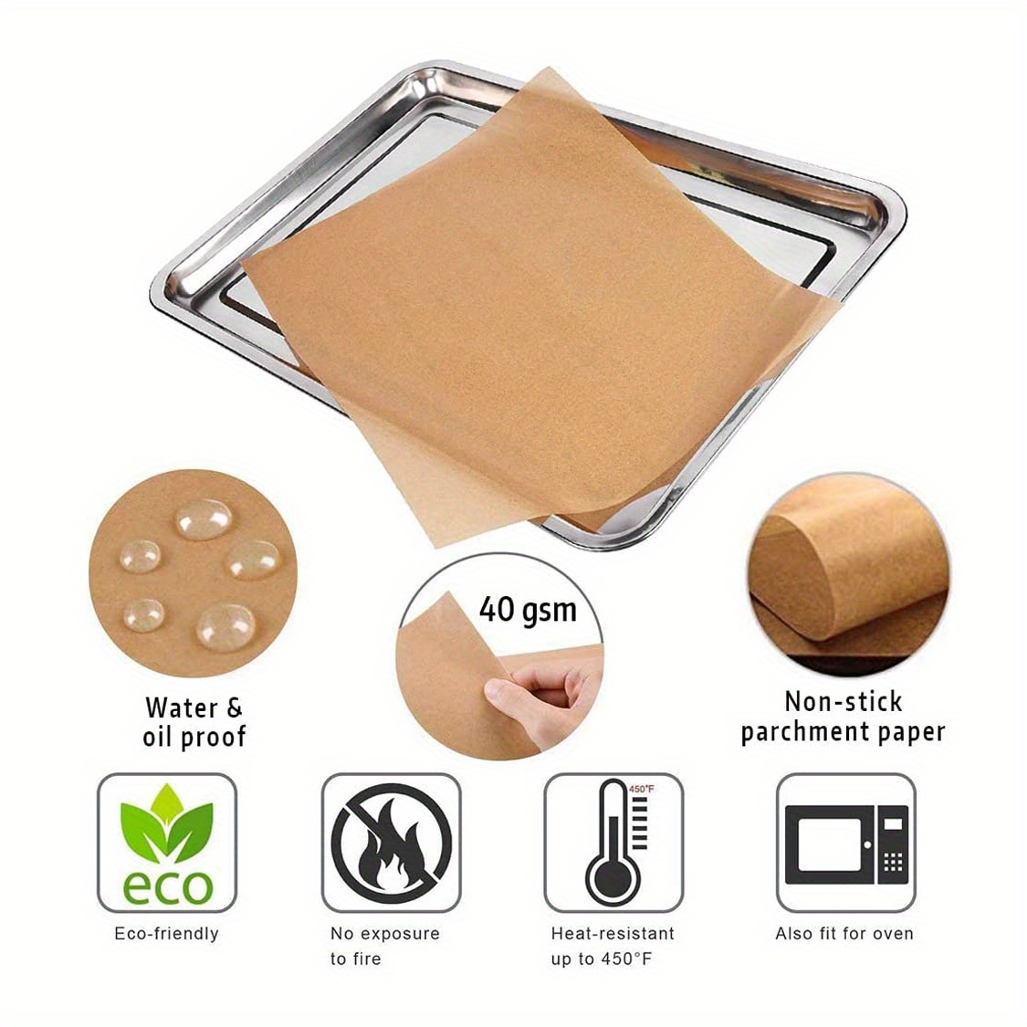 Waterproof Non Stick Biodegradable Disposable Parchment Paper