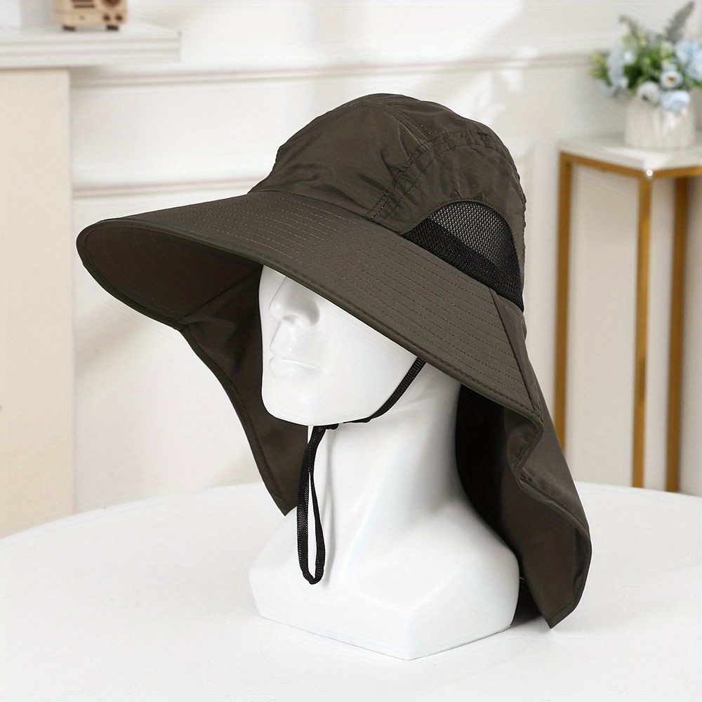 Wide Brim Camouflage Fisherman Hat Adjustment Cord Sun - Temu