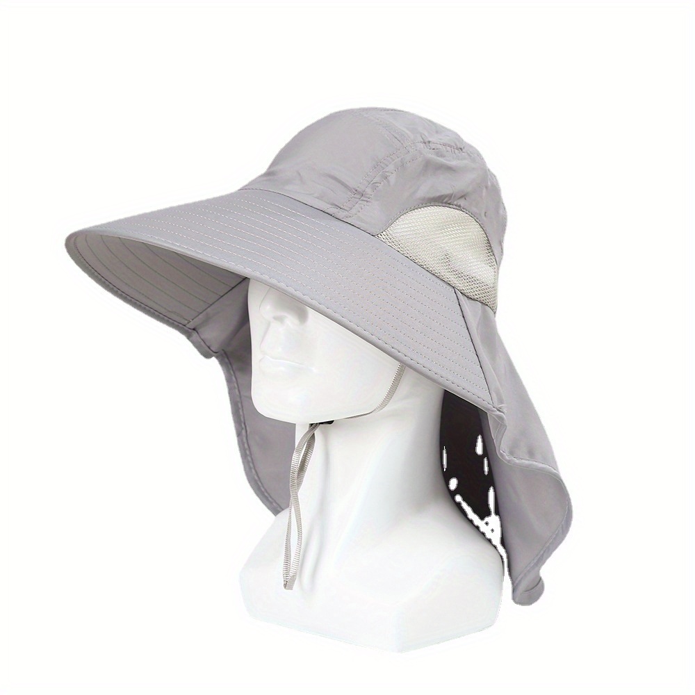 Navy Blue Vacation Adjustable Hat, Men's Summer Outdoor Sun Hat, Bucket Hats Uv Protection Wide Brim Hiking Fishing Hat