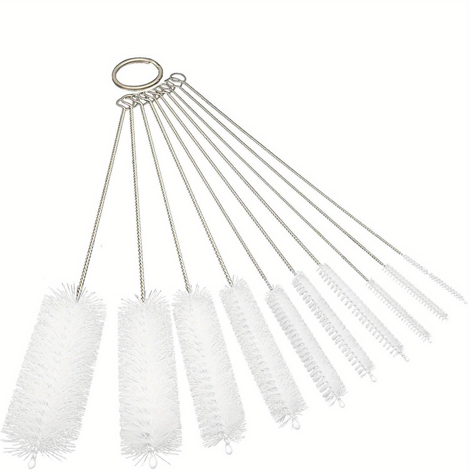 Long Straw Cleaning Brush Stainless Steel Nylon Thin Pipes