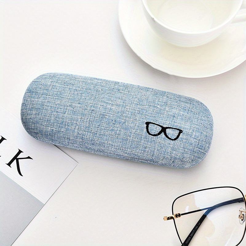 Linen Fabric Eyeglasses Case Hard Shell Protective Glasses Case