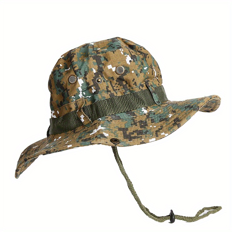 Outdoor Summer Wide Brim Boonie Hat Camo Sun Fishing Hat For Men
