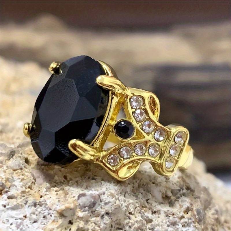 Men's Ring with Two Sapphire Goose Eggs for Engagement