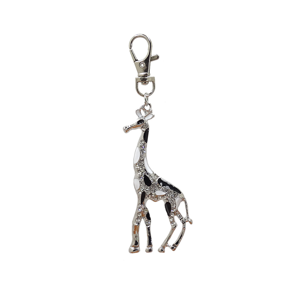 Schlüsselanhänger Giraffe die sich bückt Silber Metall Anhänger Charm