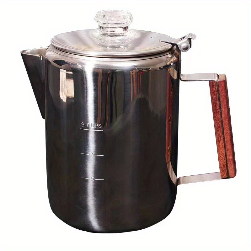 1pc 304 Stainless Steel Moka Pot Espresso Coffee Pot Espresso Coffee Maker  (Silver) 