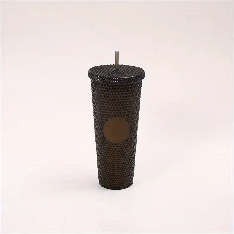 Studded Matte Cup Tumbler, With Lid And Straw, Bling Plastic Cup, Double  Wall Insulated, Reusable Textured Cup, 100% Bpa Free - Temu
