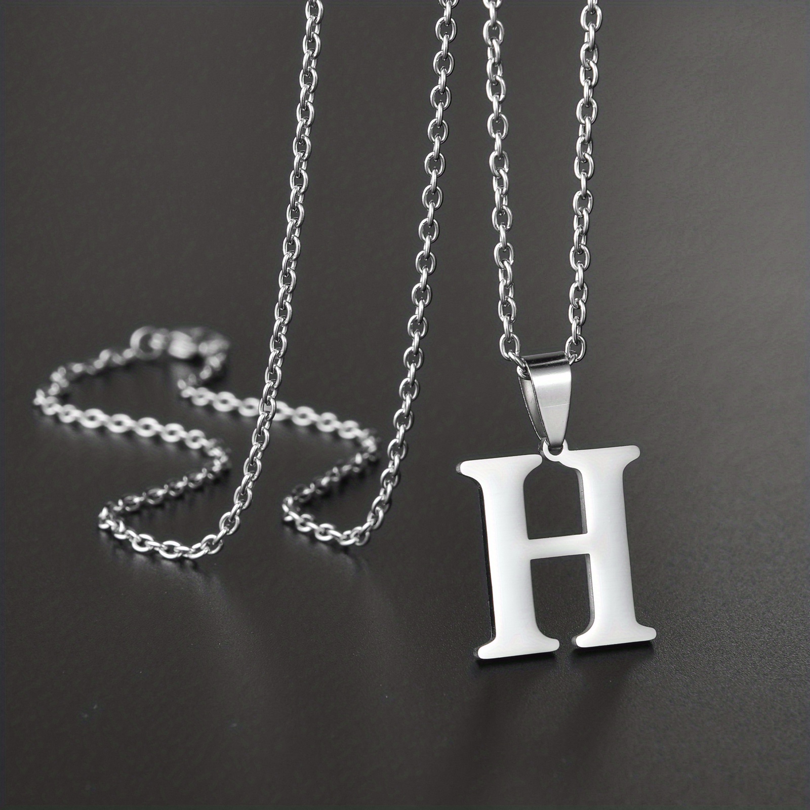Men's Minimalist Stainless Steel English Letter Necklace