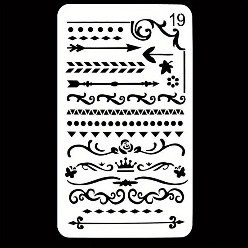 20pcs Journal Stencils, 4x7 Inch Planner Plastic Stencil Drawing Ruler, For  DIY Stencils Creating Calendar, Scrapbooking Drawing Stencils, Notebook Jo