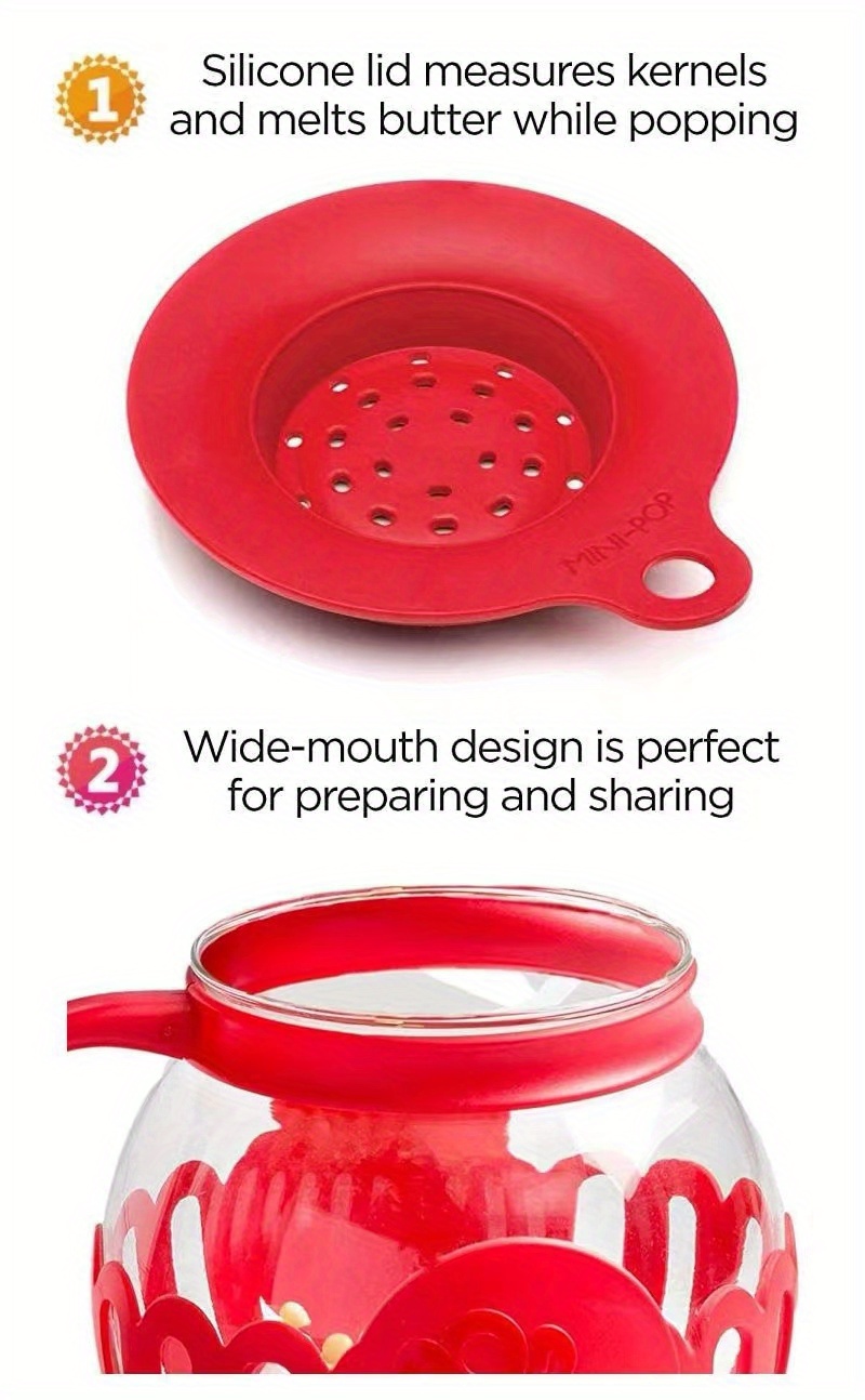 High quality Glass Microwave Popcorn Bowl Dual Function Lid Temu