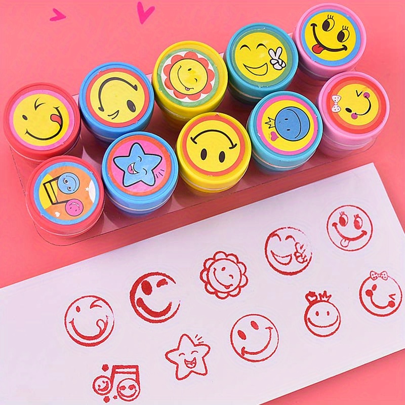 Assorted Stamps For Kids Self-ink Stamps Children Toy Stamps Face