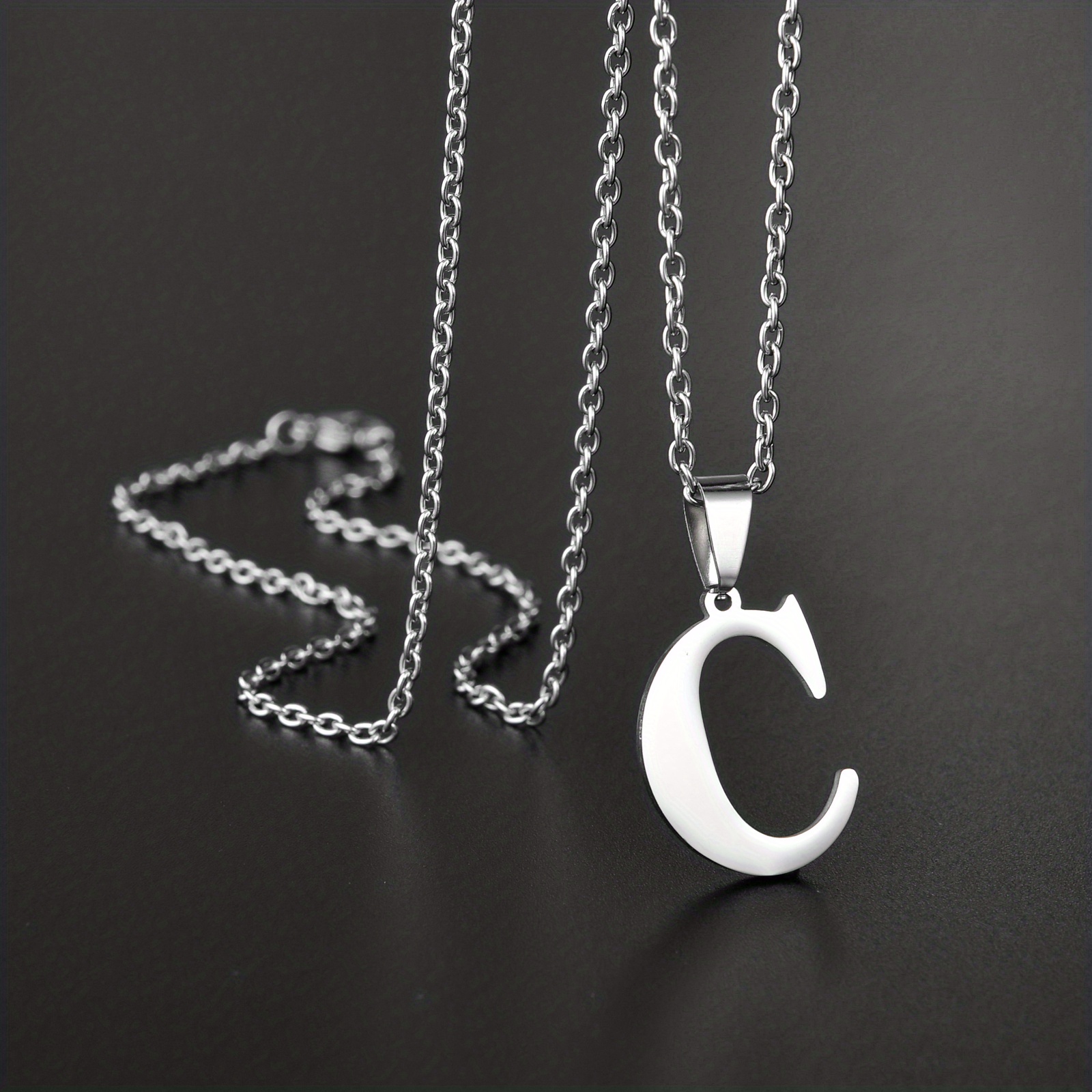 Men's Minimalist Stainless Steel English Letter Necklace