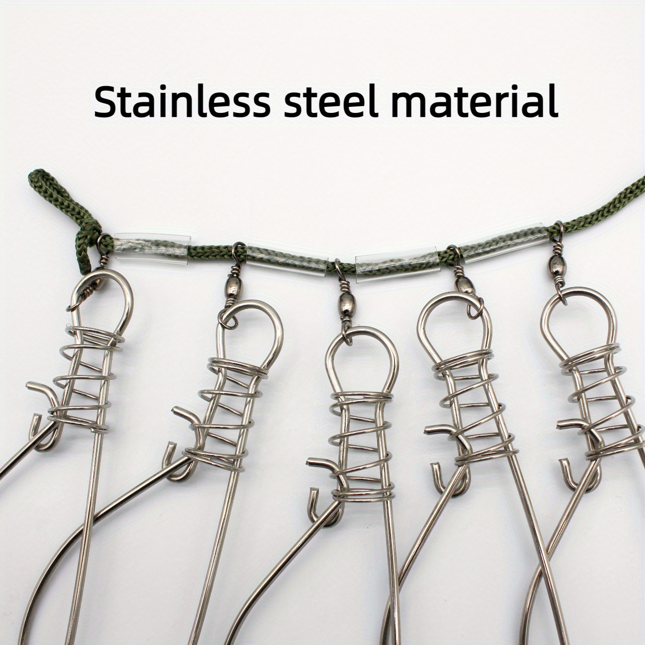 1pc Stainless Steel Fish Stringer Clips Live Fish Lock Buckles With Fishing  Rope And Carabiner Fishing Accessories